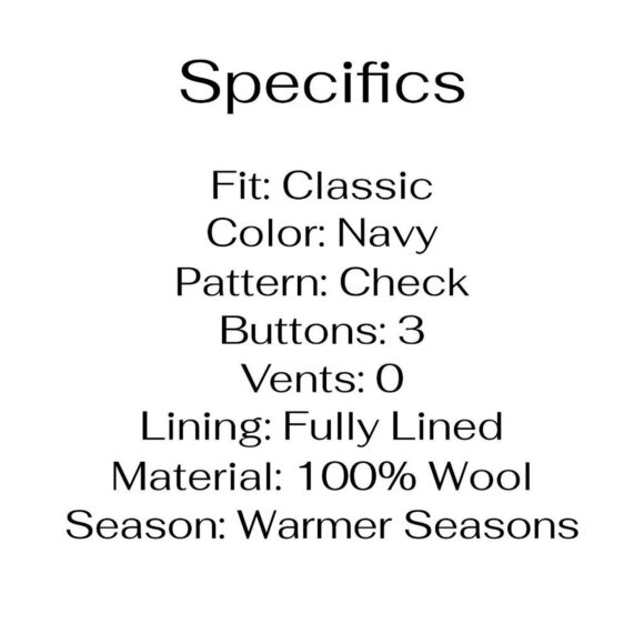 Missoni 40R 32x28 Navy Check 3-Button Suit R352 - Picture 5 of 15